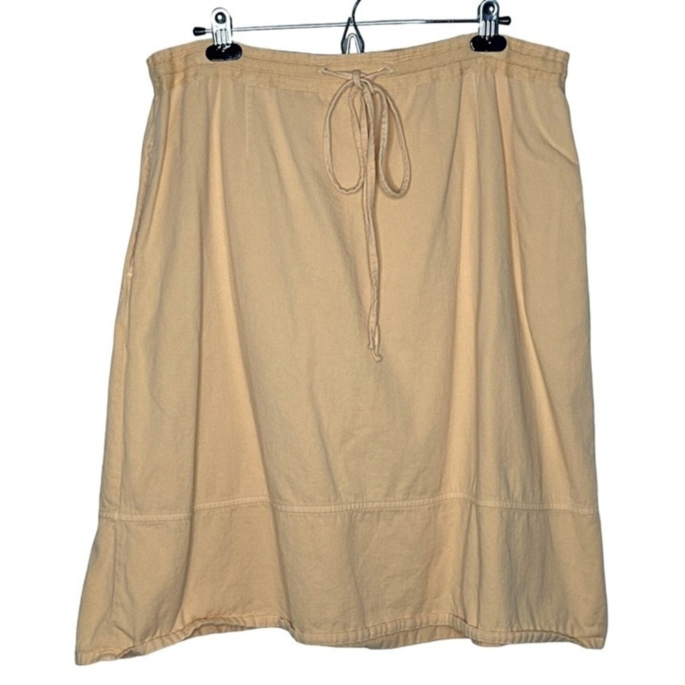 Orvis Sporting Traditions Womens XL Peach Cotton Drawstring A-Line Skirt Pockets